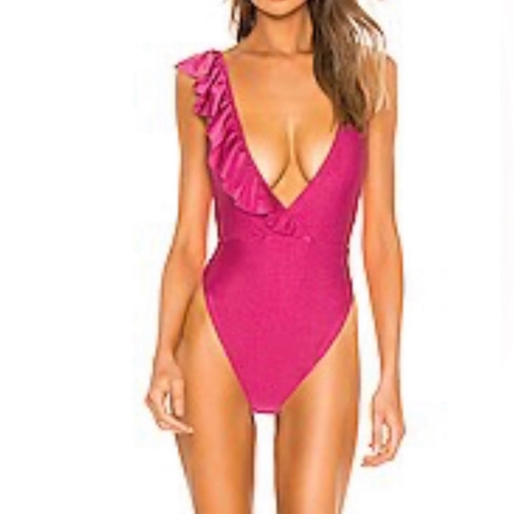 *New* Barbie pink plunging one piece